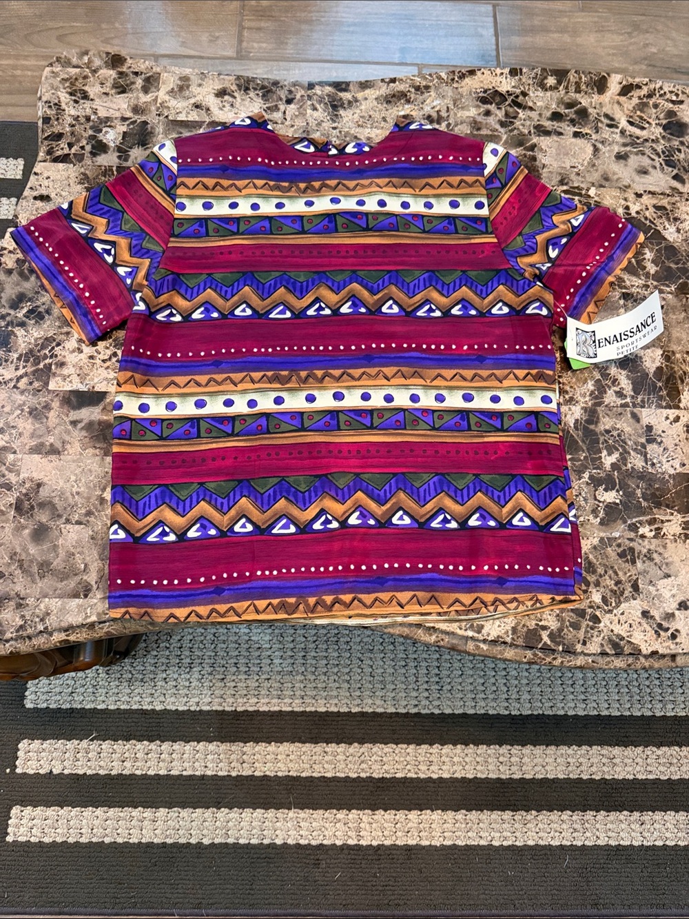 Renaissance Short Sleeve Tribal Stripe Tee - Multicolor
